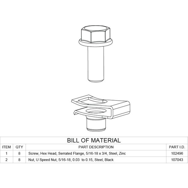 Bolt Pack, Floor Stand Kit